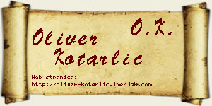 Oliver Kotarlić vizit kartica